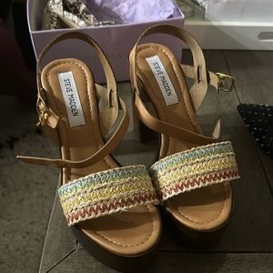 Steve Madden raffia wedges